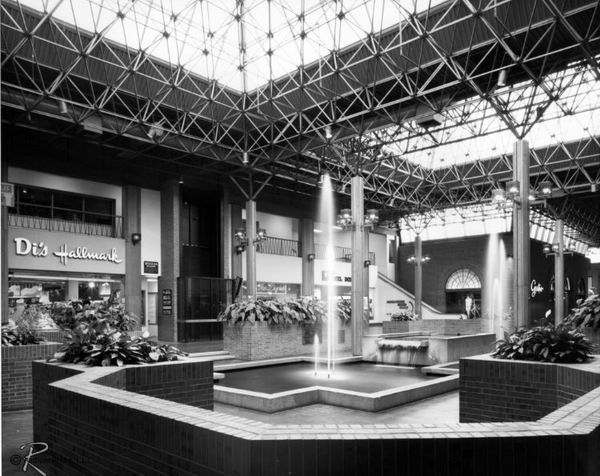 Muskegon Mall - Old Bw Photo Of Mall